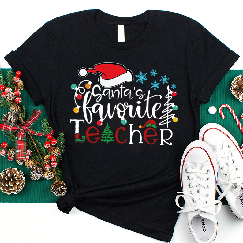 Santa's Favorite Teacher Teacher T-Shirt