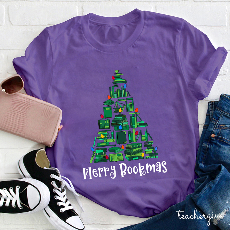 Turn The Light On Merry Bookmas Teacher T-Shirt