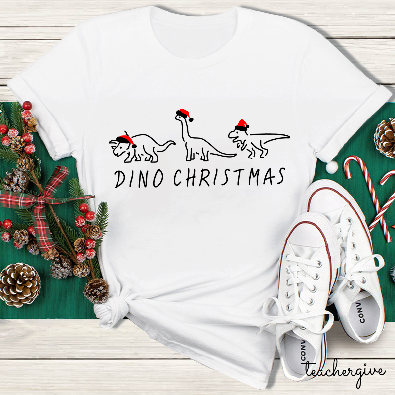 Dino Christmas Teacher T-Shirt