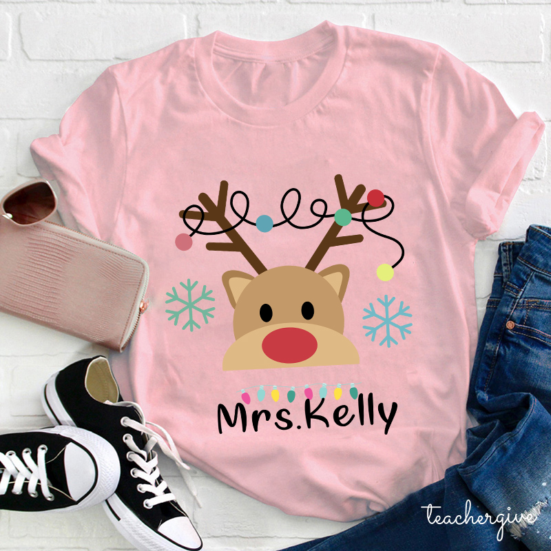 Personalized Merry Christmas Teacher T-Shirt