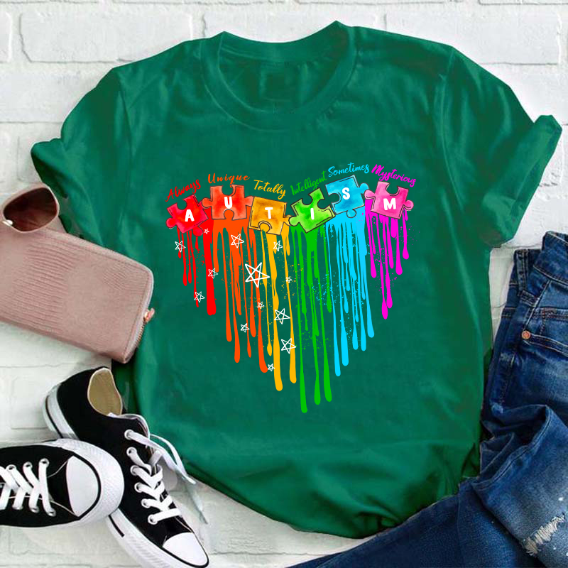Autism Heart Teacher T-Shirt
