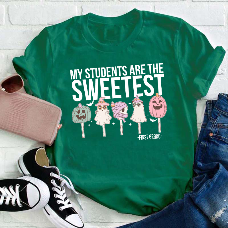 Personalized Grade My Students Are Sweetest Teacher T-Shirt