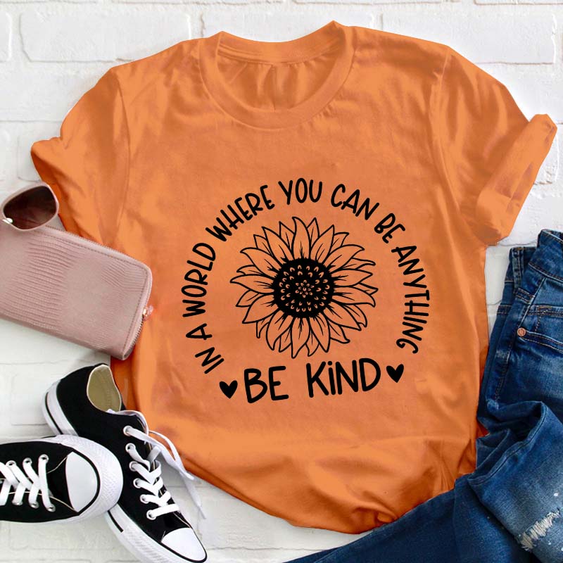 Be Kind In A World Where You Can Be Anything Teacher T-Shirt