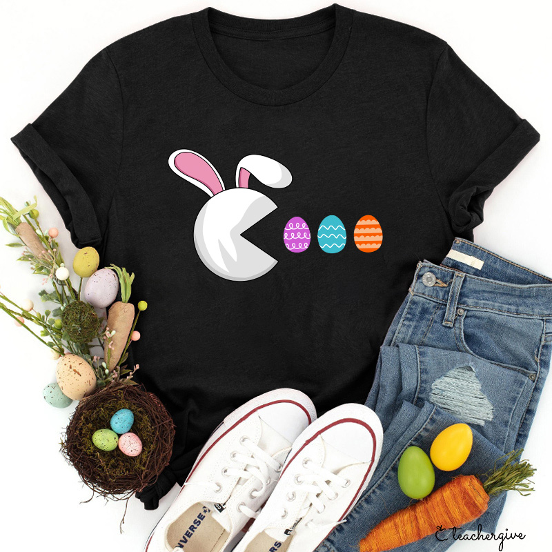 Pac-man Bunny Teacher T-Shirt