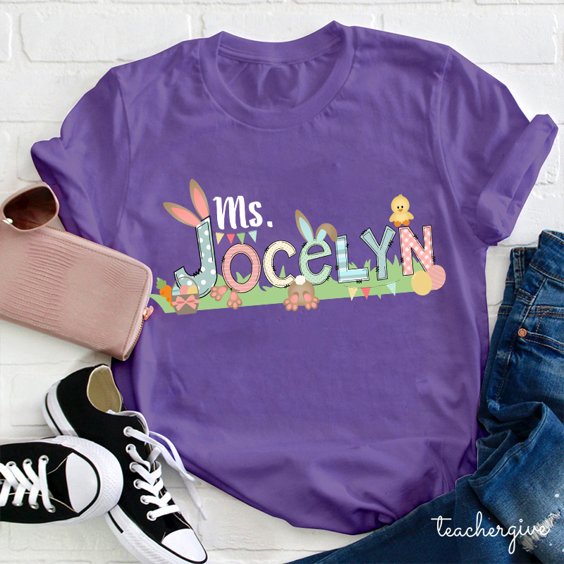 Personalized Happy Easter Teacher T-Shirt