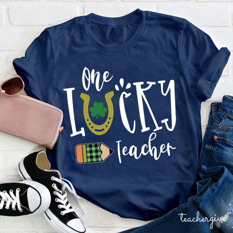 One Lucky Teacher Pencil Teacher T-Shirt