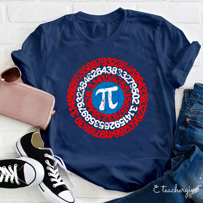 Captain America's Shield Of Pi Teacher T-Shirt