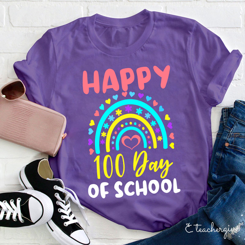 Happy 100 Day Of School Teacher T-Shirt