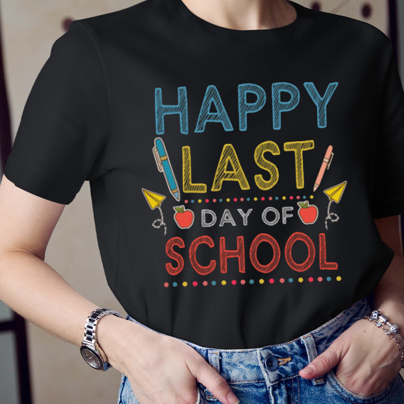 Happy Last Day Of School Apple Pen T-shirt