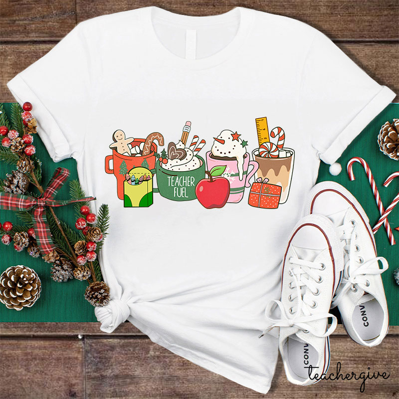 Christmas Vibes Teacher Fuel Teacher T-Shirt