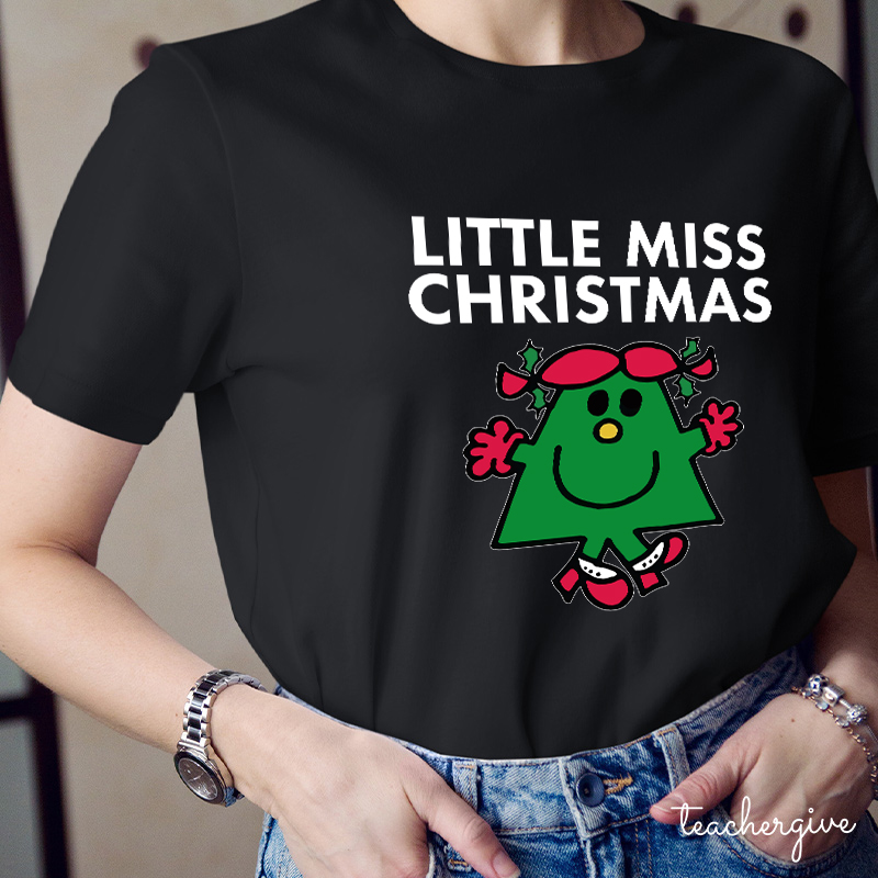 Little Miss Christmas Teacher T-Shirt