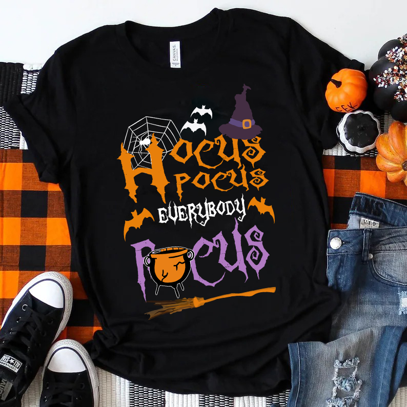 Hocus Pocus Everybody Focus Witch Hat T-Shirt