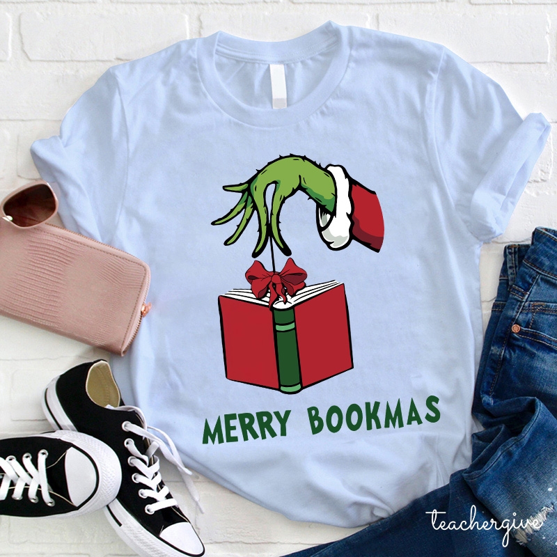 What A Good Day To Read Merry Bookmas Teacher T-Shirt