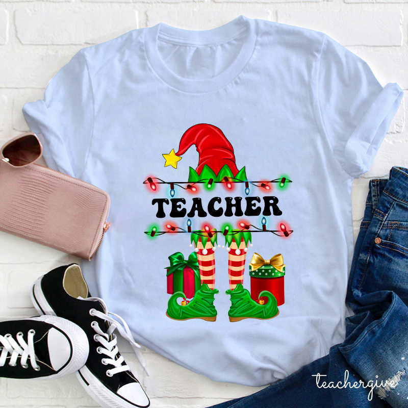 Teacher Elf Christmas Life Teacher T-Shirt