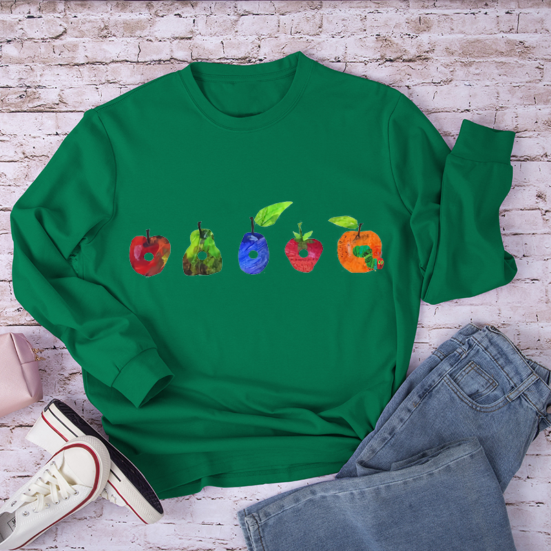 Fruits And Caterpillar Long Sleeve T-Shirt