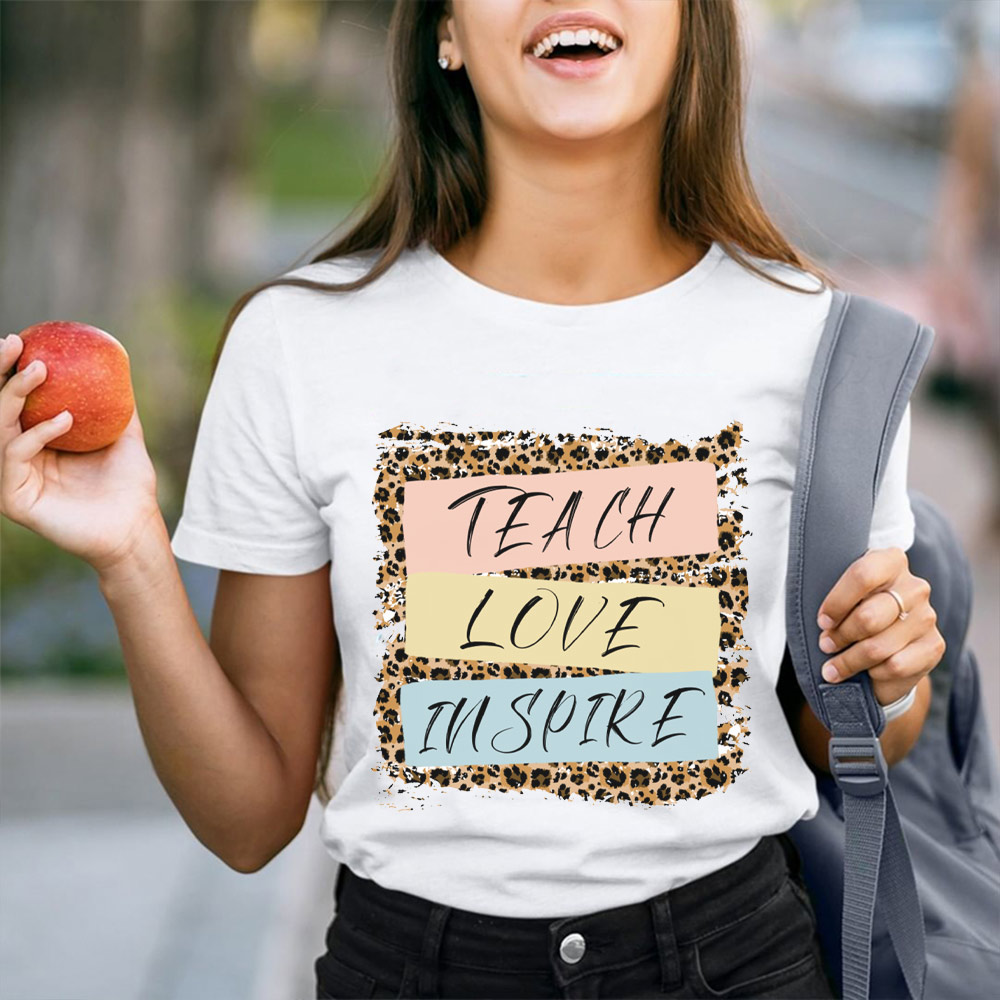  Leopard Teach Love Inspire T-Shirt