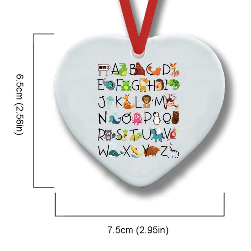 Interesting English Alphabet And Animals Ceramic Ornament