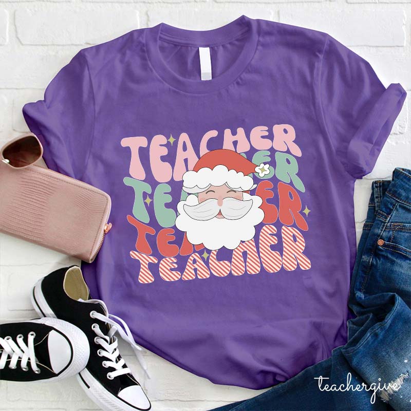 Happy Santa Teacher Teacher T-Shirt