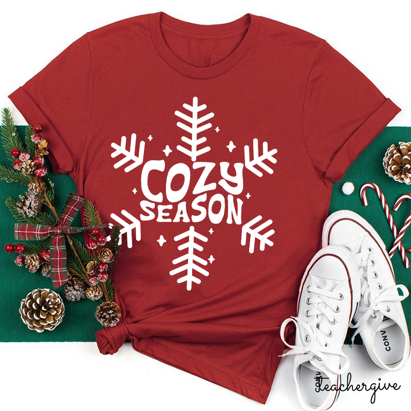 Cozy Season Snowflake Teacher T-Shirt