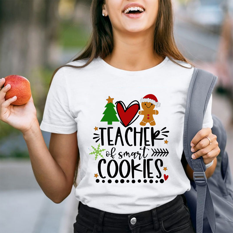 Teacher Of Smart Cookies Gingerbread Man Teacher T-Shirt