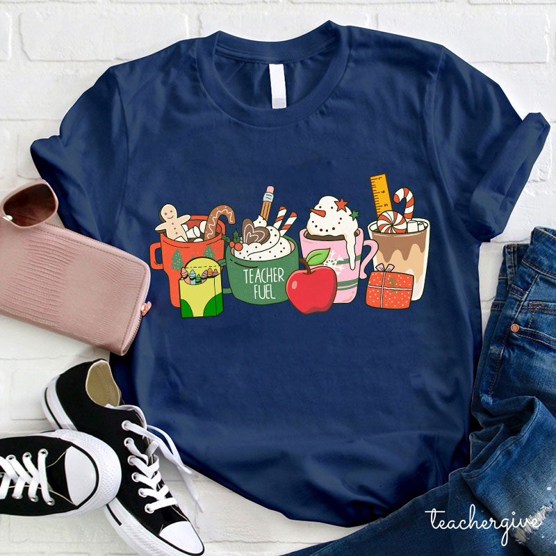 Christmas Vibes Teacher Fuel Teacher T-Shirt