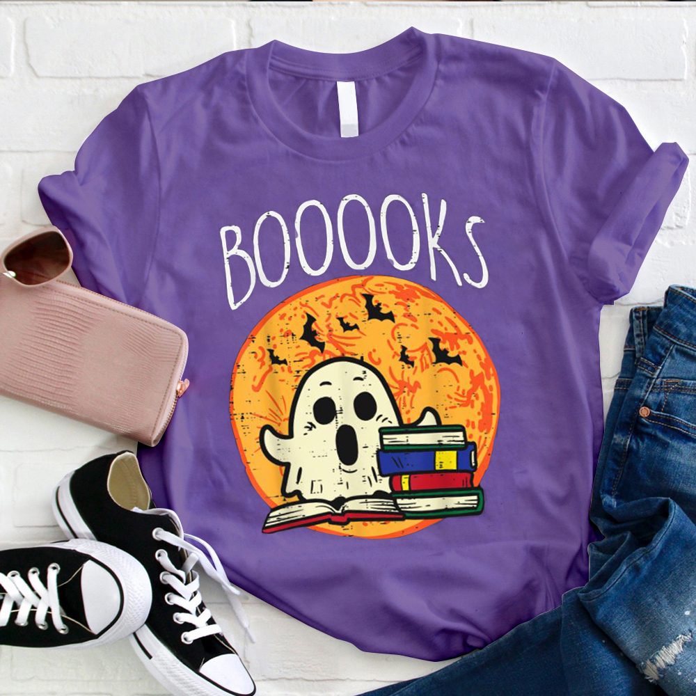 Booooks Ghost Reading Teacher T-Shirt