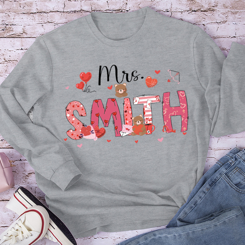 Personalized Show My Love Teacher Long Sleeve T-Shirt