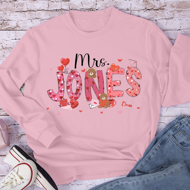 Personalized Show My Love Teacher Long Sleeve T-Shirt