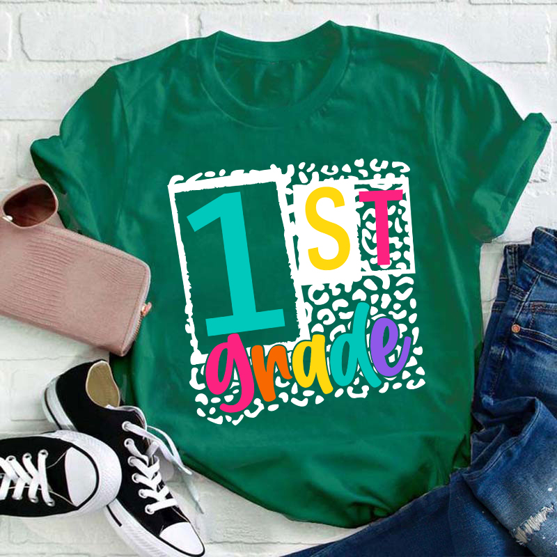 Personalized Black Panther Print Color Letters Teacher T-Shirt