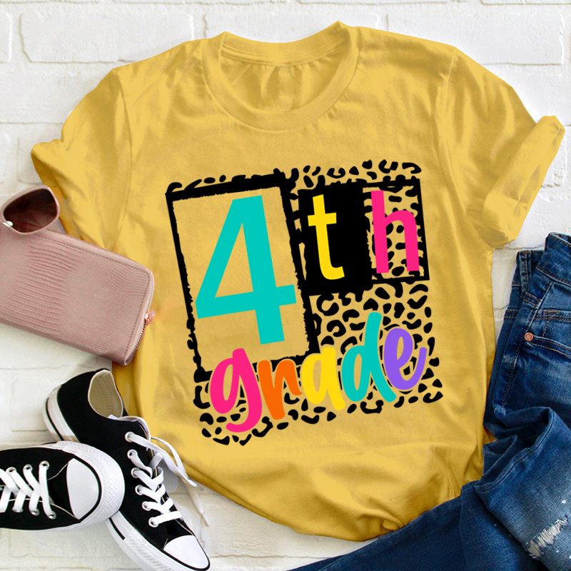 Personalized Black Panther Print Color Letters Teacher T-Shirt