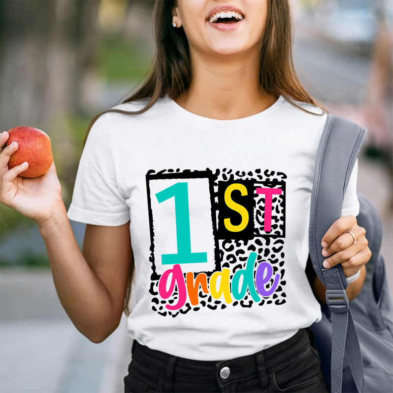 Personalized Black Panther Print Color Letters Teacher T-Shirt