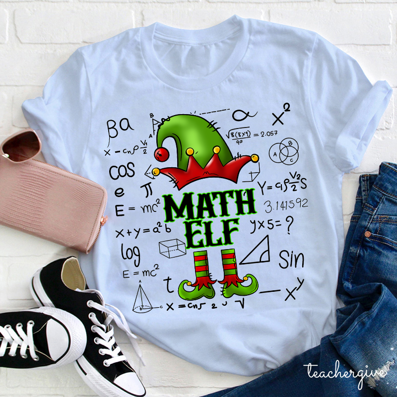 Christmas Math Elf Teacher T-Shirt