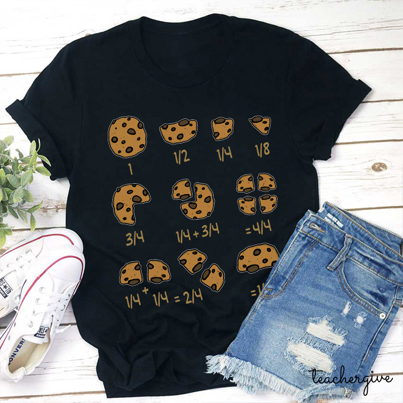 Cookie Fractional Numbers Math Teacher T-Shirt
