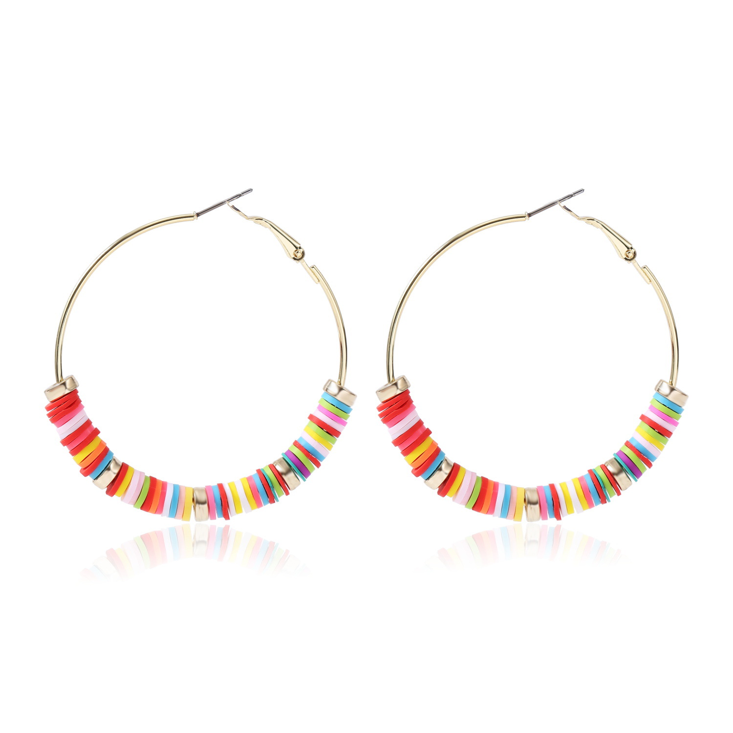 Colorful Stripe  Clay Earrings