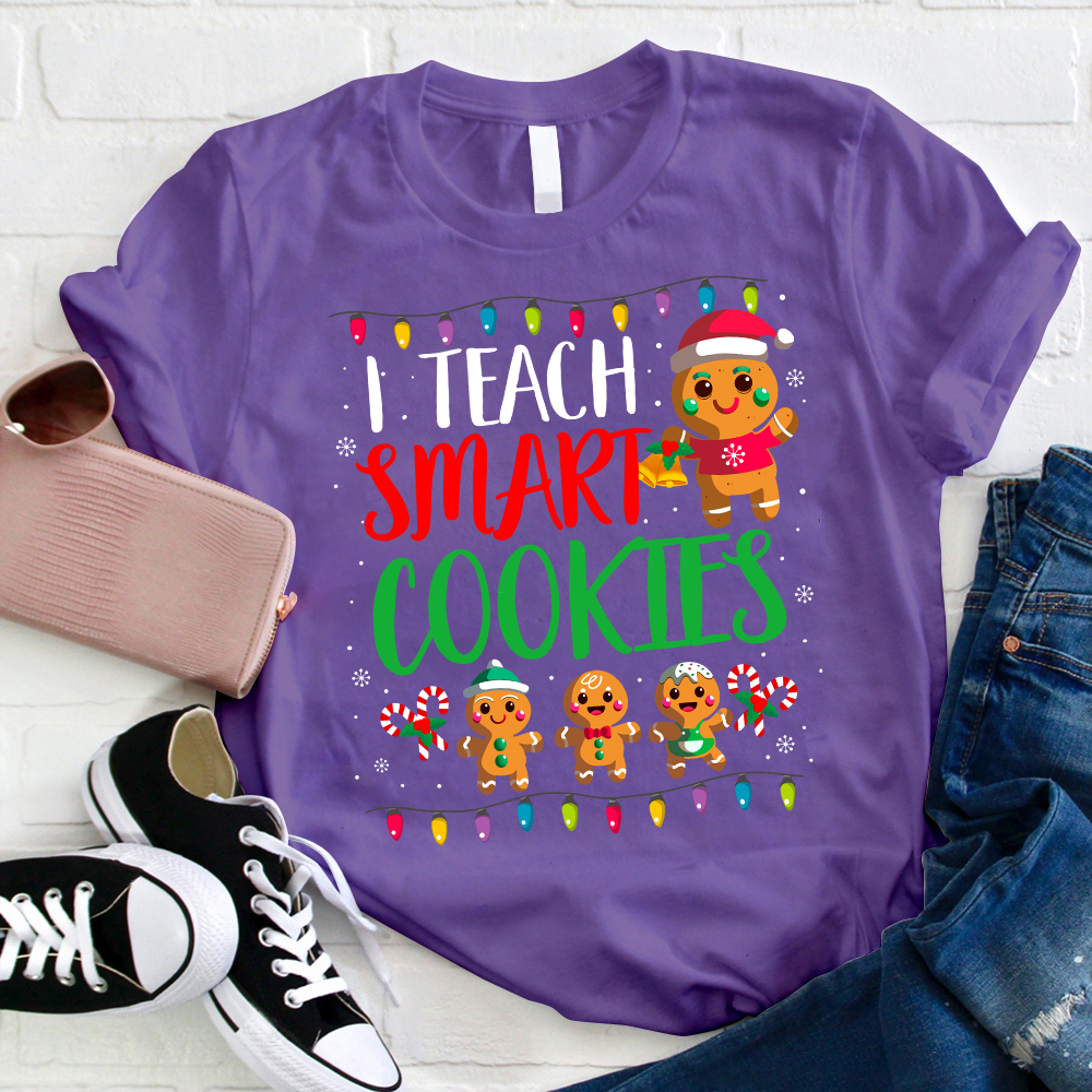 I Teach The Smart Cookies Gingerbread Man Teacher T-Shirt
