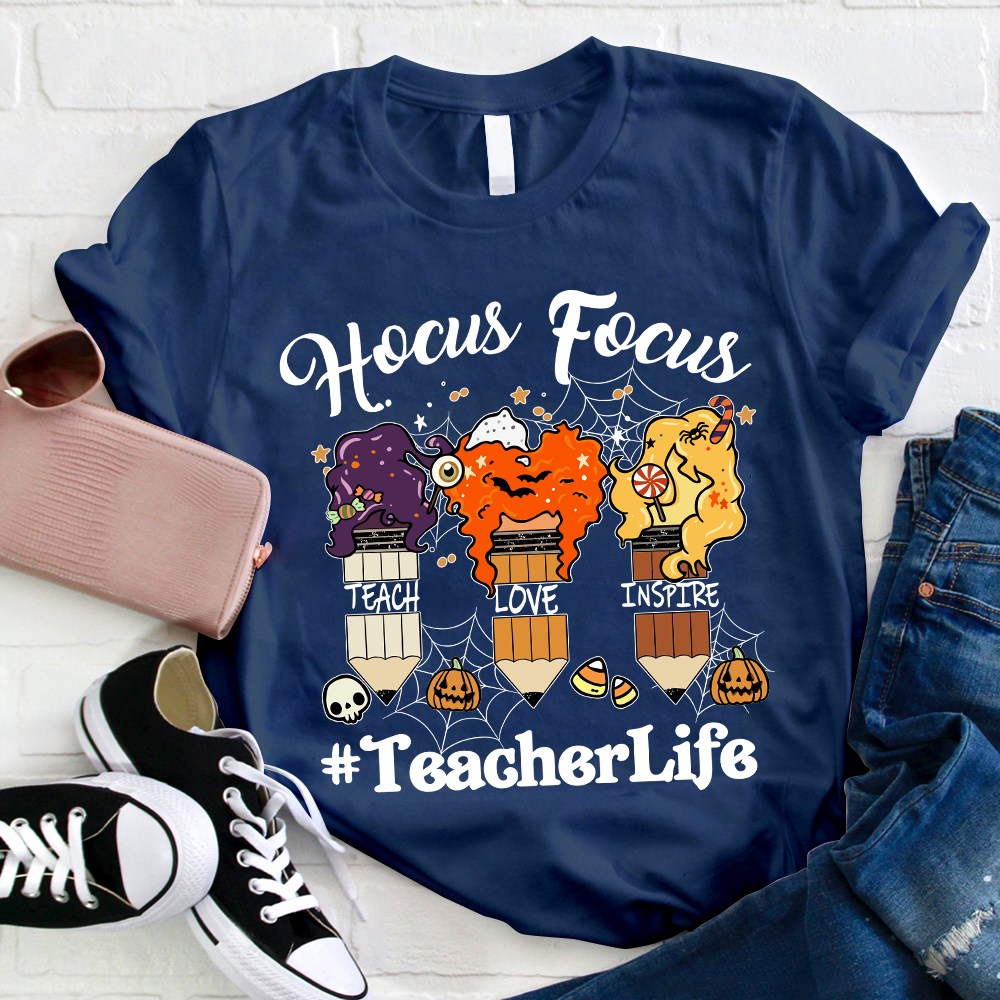 Hocus Pocus Pencil Teach Love Inspire Teacher T-Shirt