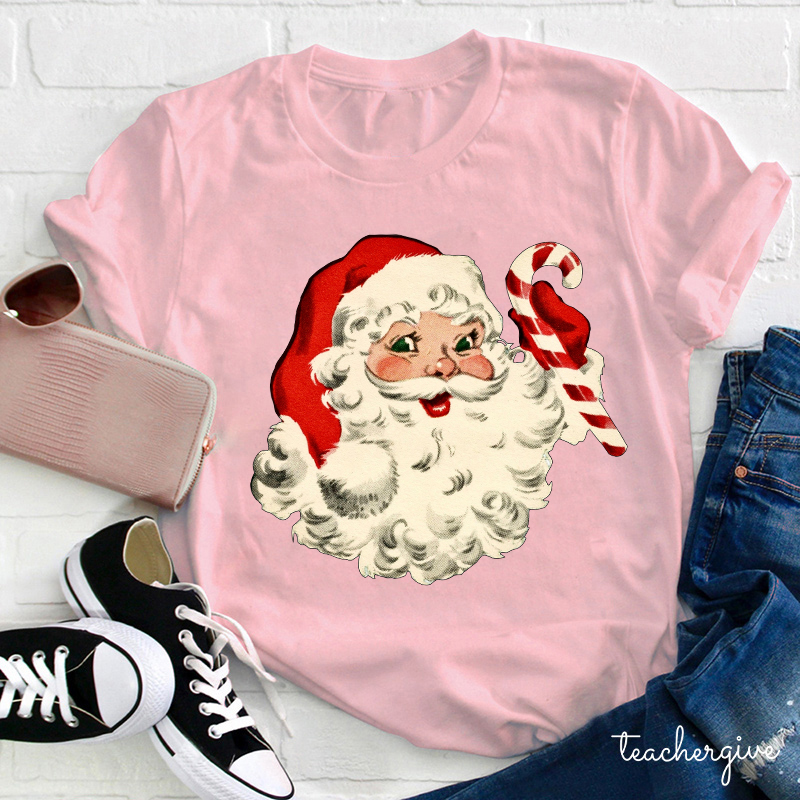 Retro Style Santa Claus Teacher T-Shirt