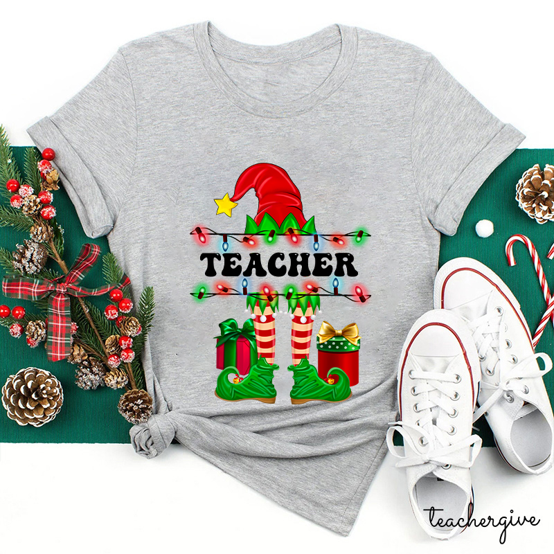 Teacher Elf Christmas Life Teacher T-Shirt