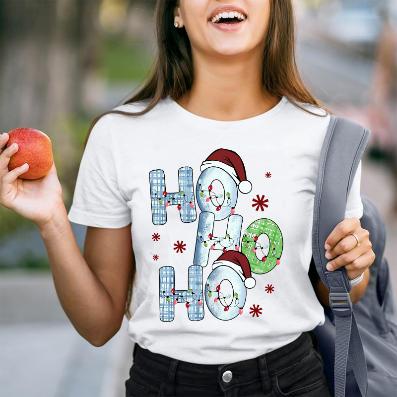 Ho Ho Ho Santa Is Coming Teacher T-Shirt