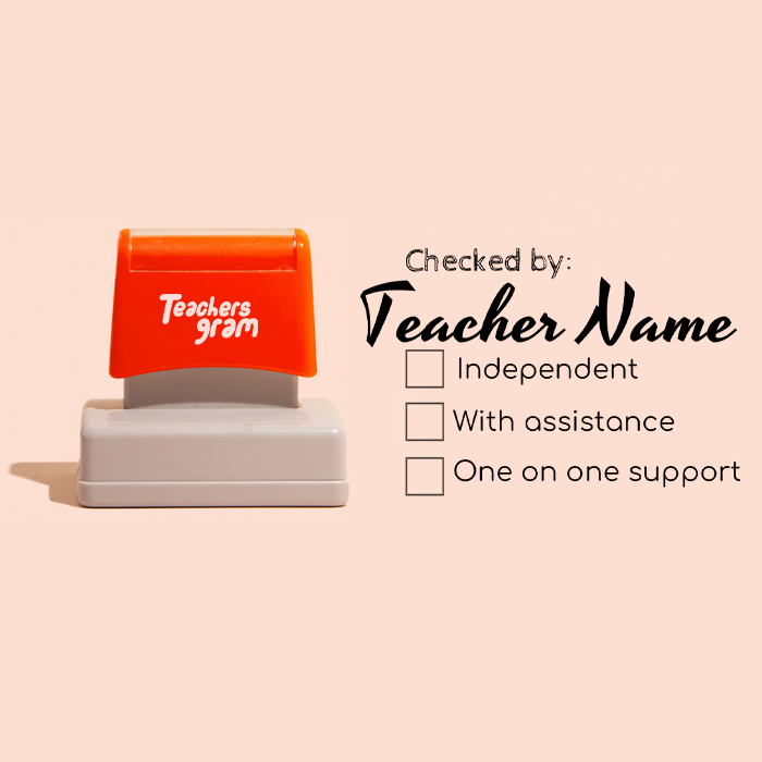 Personalized Checked Teacher Checklist Large Rectangle Stamp