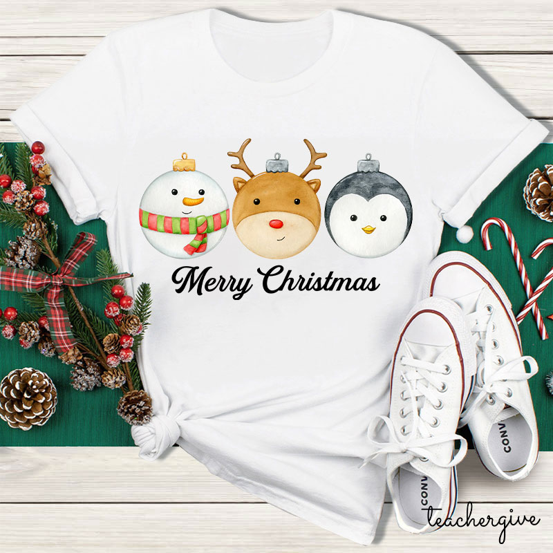 Merry Christmas Friends Together Teacher T-Shirt