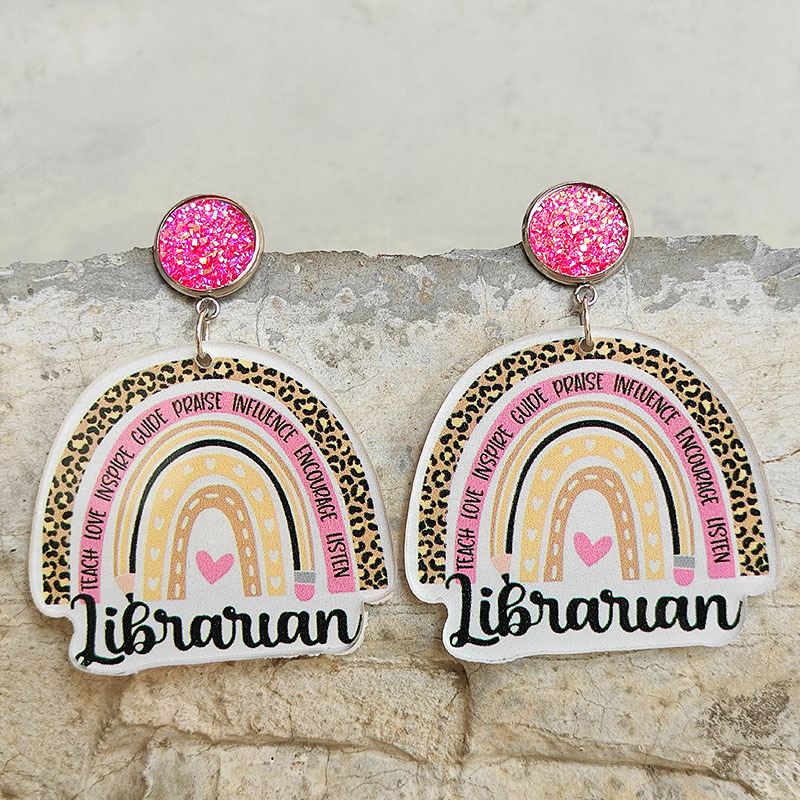 Rainbow Librarian  Acrylic  Earrings