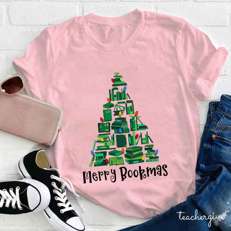 Turn The Light On Merry Bookmas Teacher T-Shirt