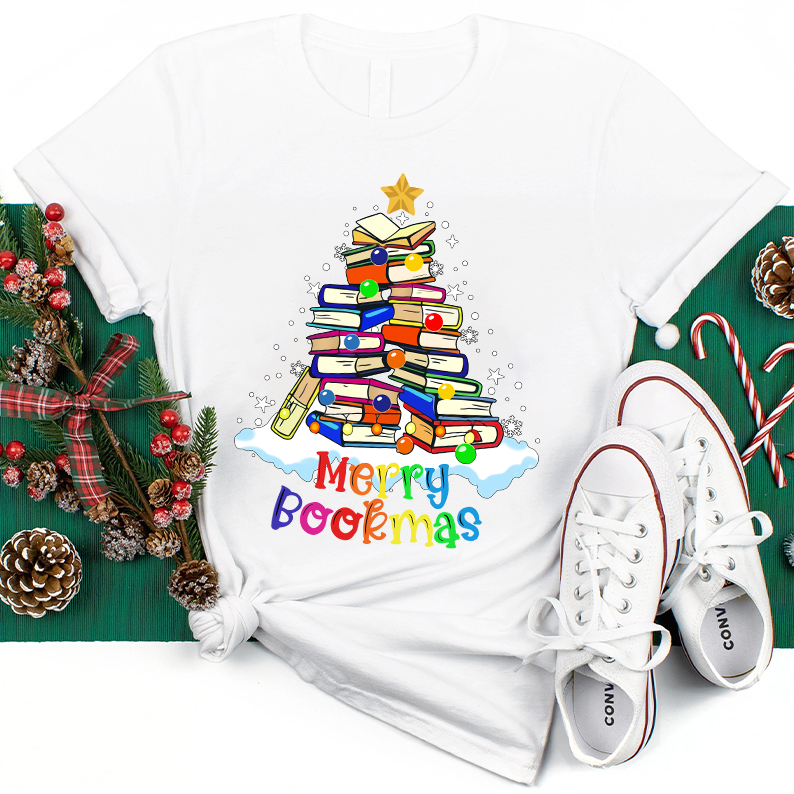 Merry Bookmas Teacher T-Shirt