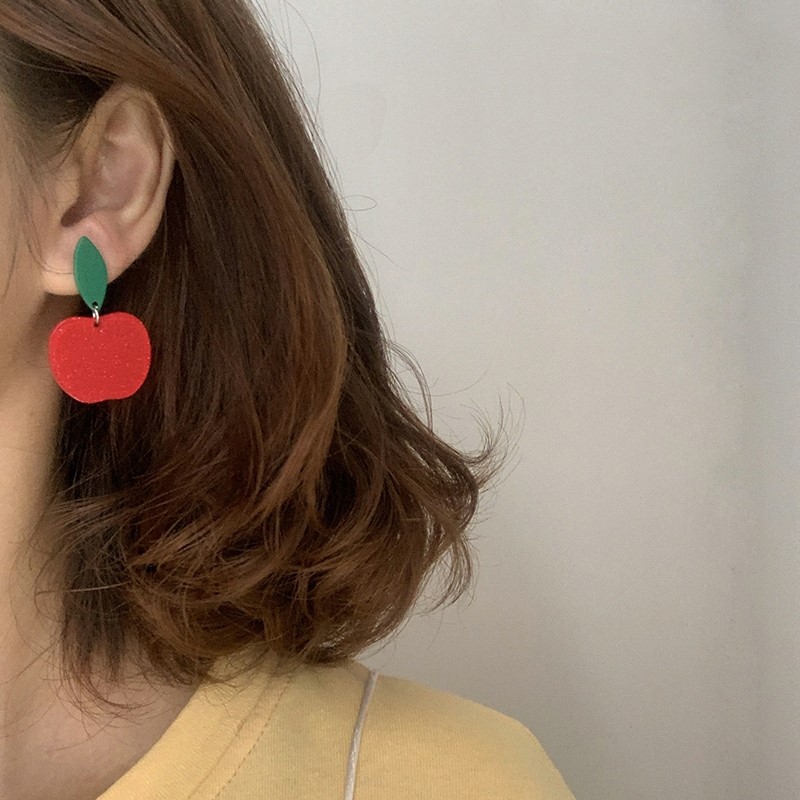 Delicious Big Apple Acrylic  Earrings