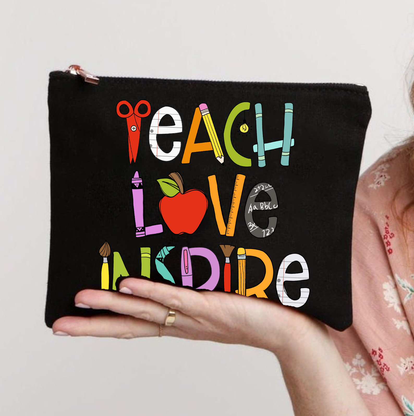 Teach Love Inspire Teacher Makeup Bag
