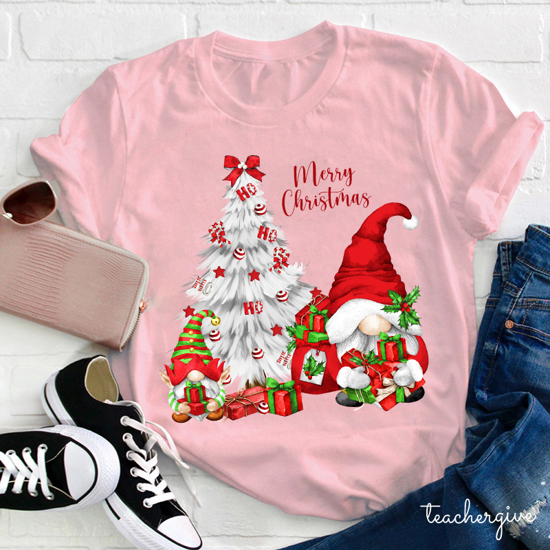 Ho Ho Ho Red Merry Christmas Teacher T-Shirt