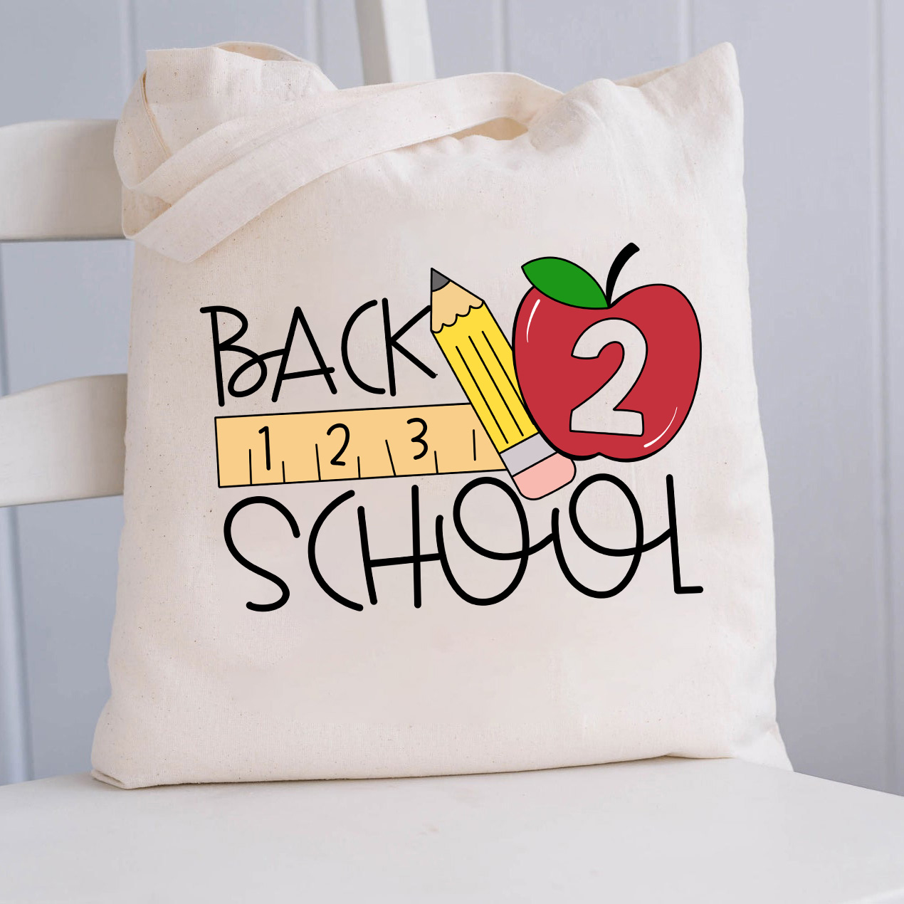 Back School Apple Tote Bag