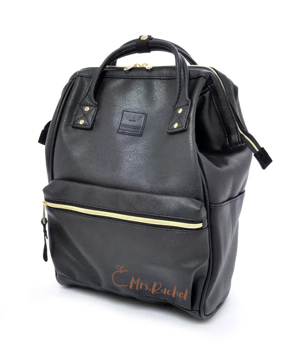 Personalized Teacher Name Leather Backpack (Free Tassel Keychain)