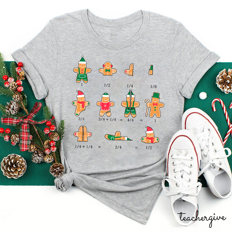 Learn Math With The Gingerbread Man Teacher T-Shirt